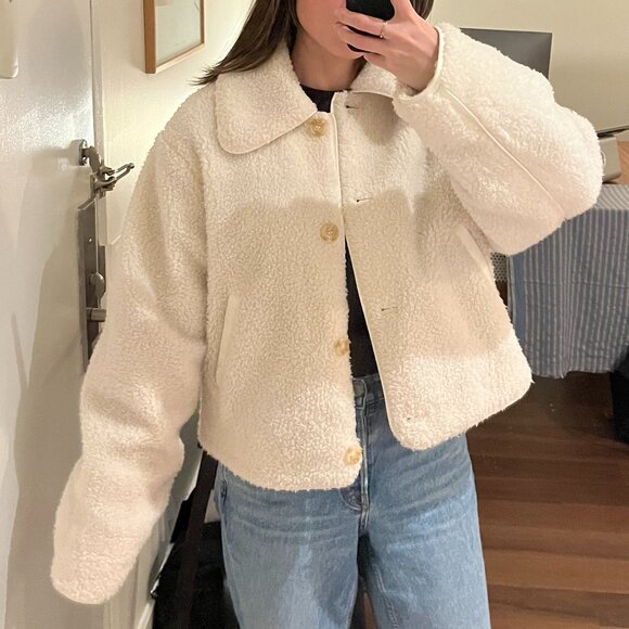 & Other Stories Cream Teddy Jacket - Picture 1 of 5